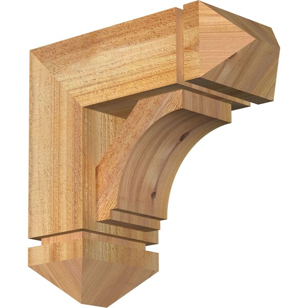 Ekena Millwork Imperial Arts and Crafts Rough Sawn Bracket w/ Offset Brace, Western Red Cedar, 6"W x 14"D x 14"H BKT0604X14X14IMP03RWR - main